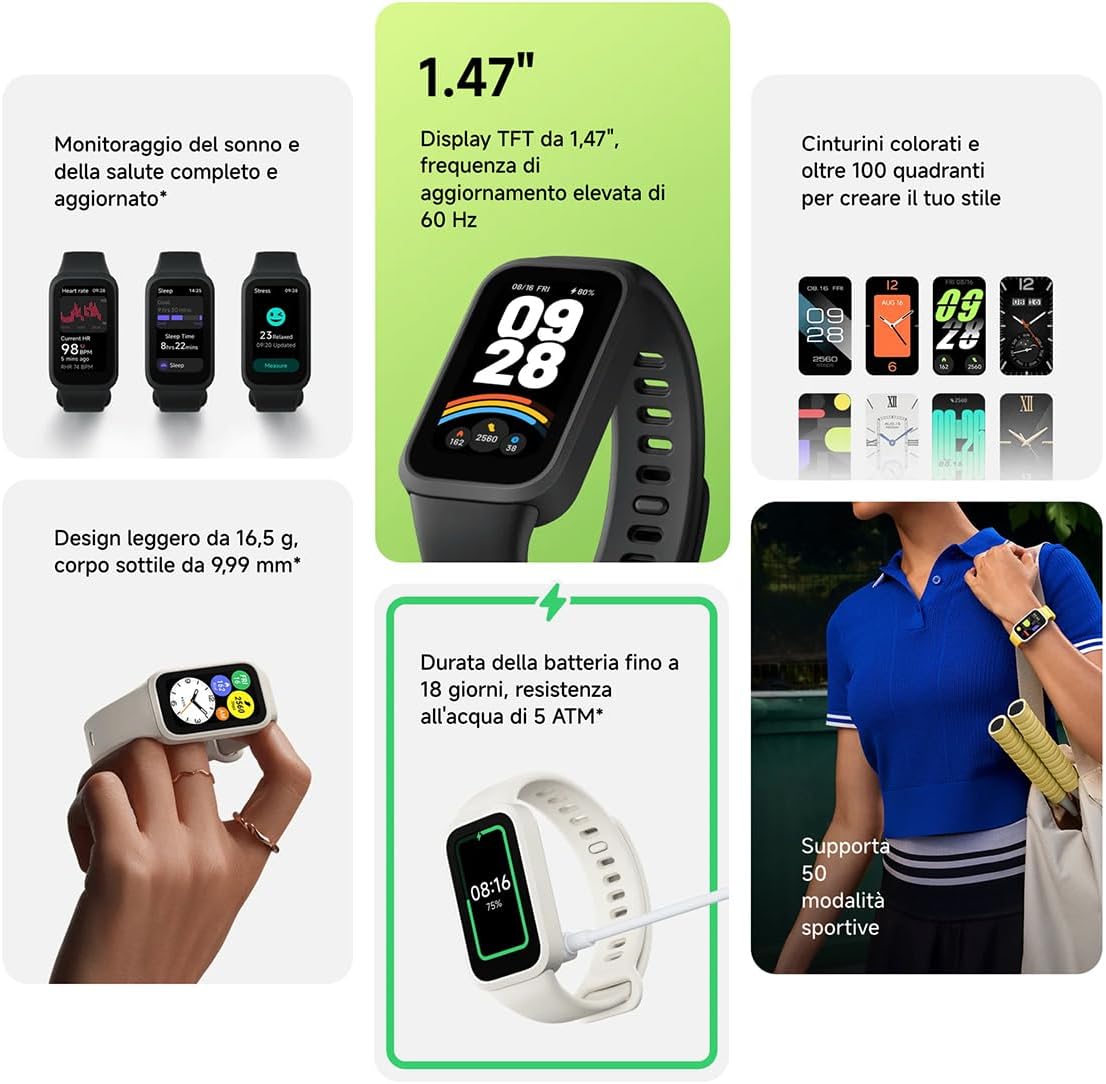 Foto 5 pulgar | Smartwatch Xiaomi Smart Band 9 Active Color Beige- Pantalla Tft De 1,47 Pulgadas, Batería De 18 Días, 50 Modos Deport