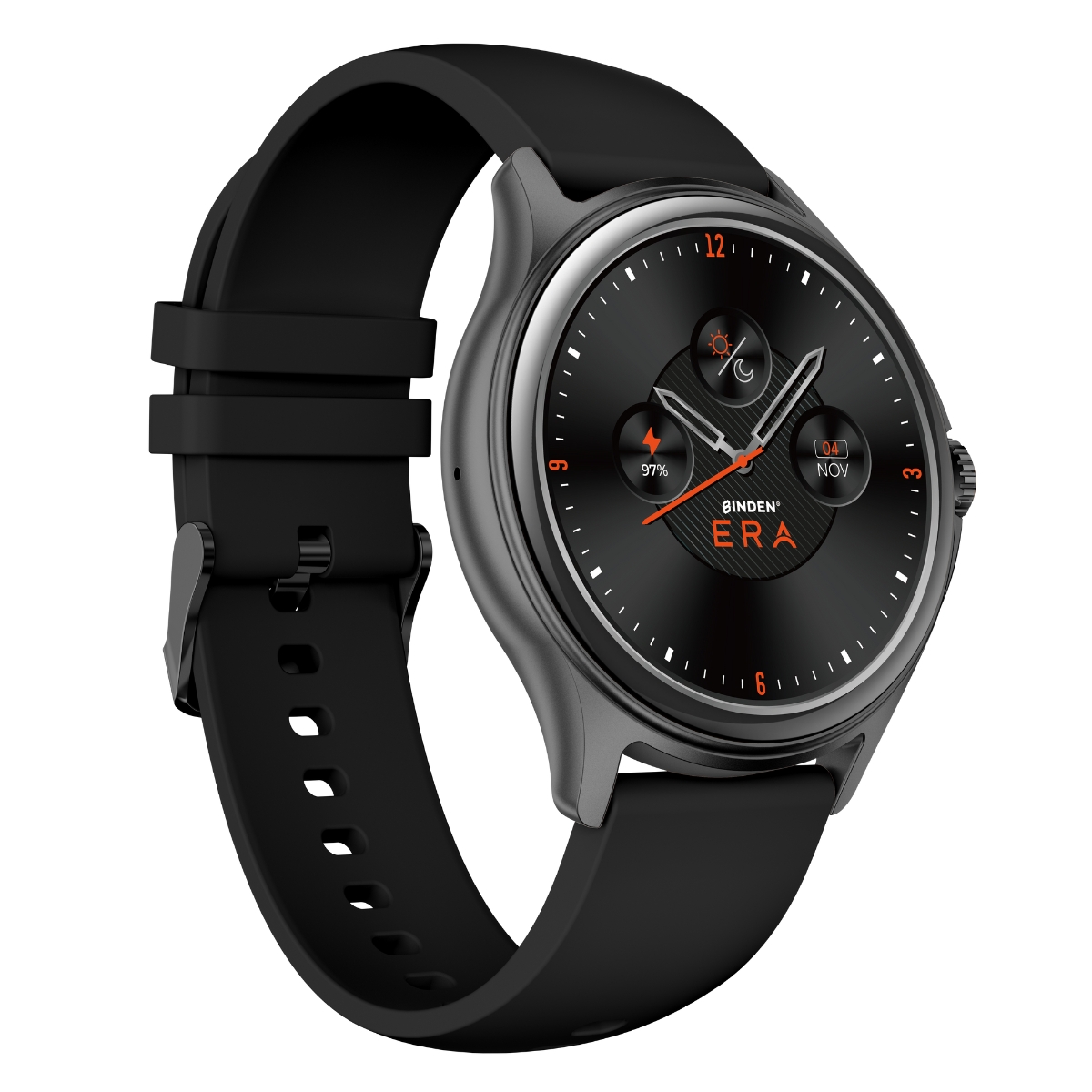 Smartwatch Binden Era One Lite Realiza Y Contesta Llamadas Color Negro + Correa Textil Azul