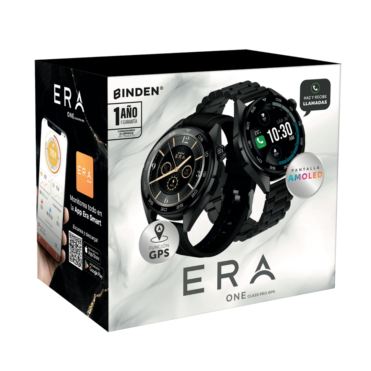 Foto 3 pulgar | Smartwatch Binden Era One Class Pro Hd Con Gps Llamadas Bluetooth + Correa Extra