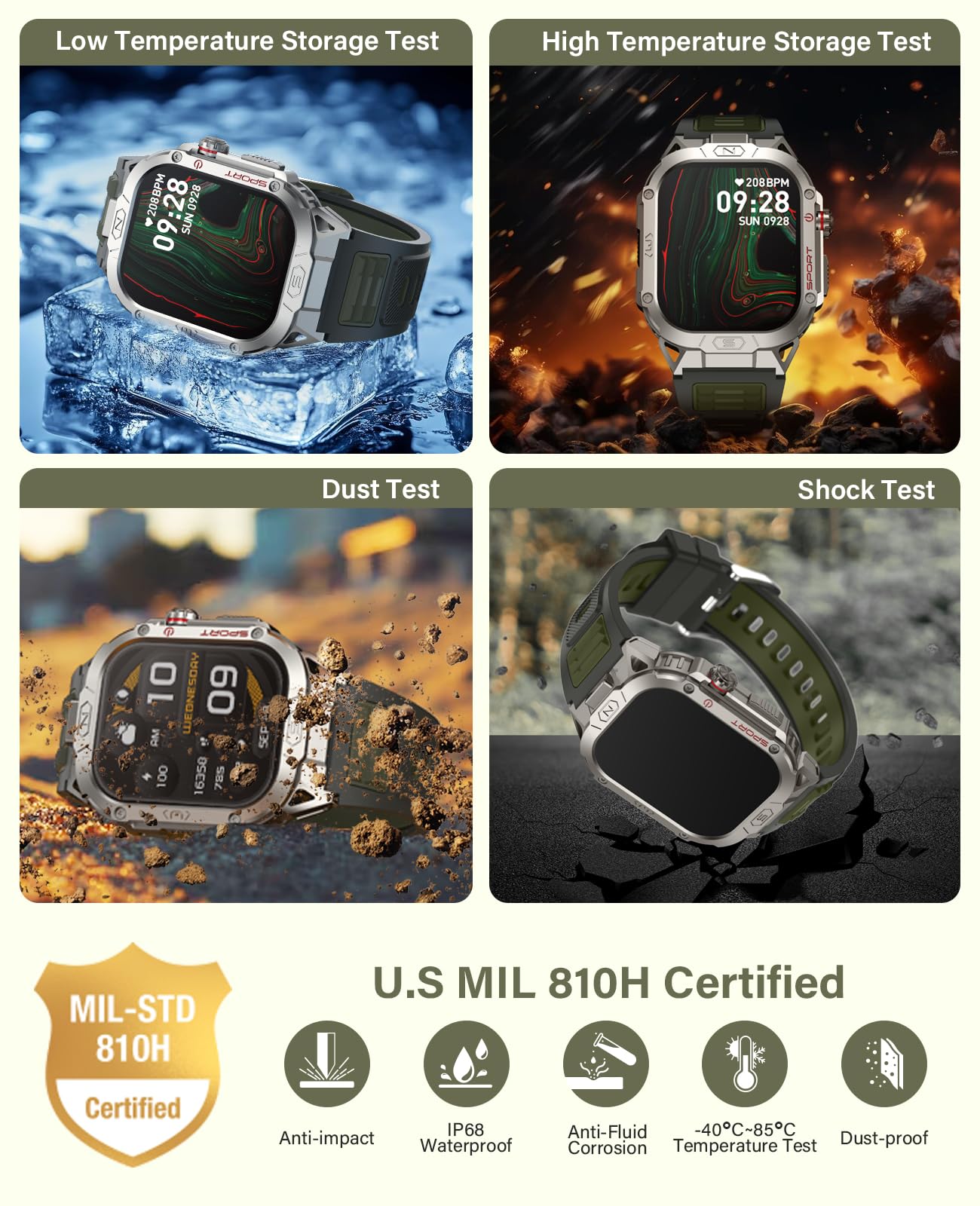 Foto 3 pulgar | Reloj Inteligente Souyie para Hombre con Linterna Led y Pantalla HD de 2.02 Pulgadas - Venta Internacional