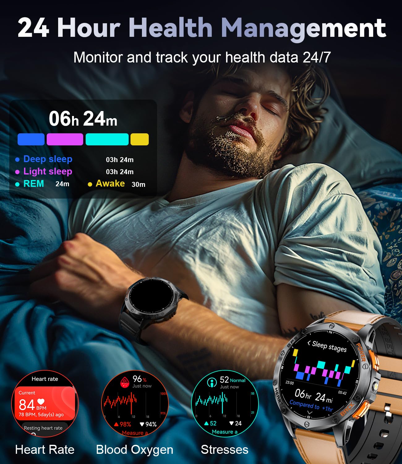 Foto 7 pulgar | Smartwatch Lige GPS Military para Hombre 100 Modos Deportivos - Venta Internacional