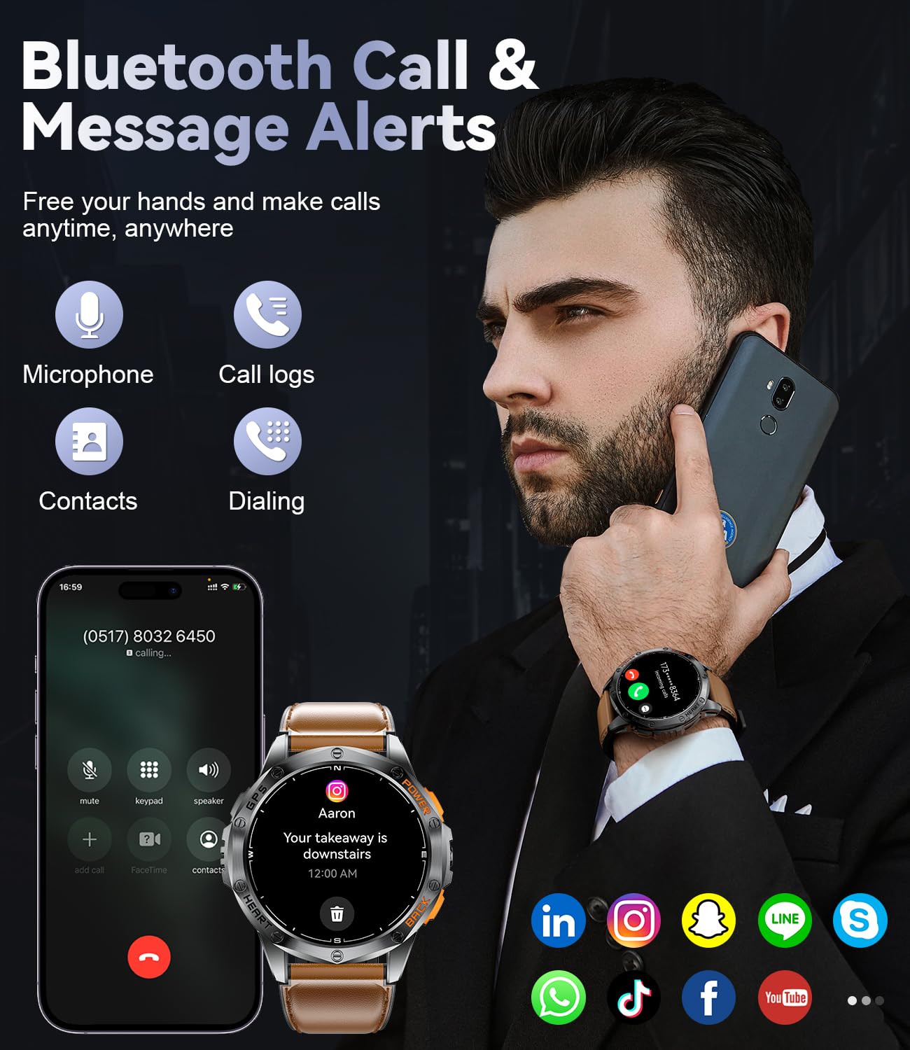 Foto 8 pulgar | Smartwatch Lige GPS Military para Hombre 100 Modos Deportivos - Venta Internacional