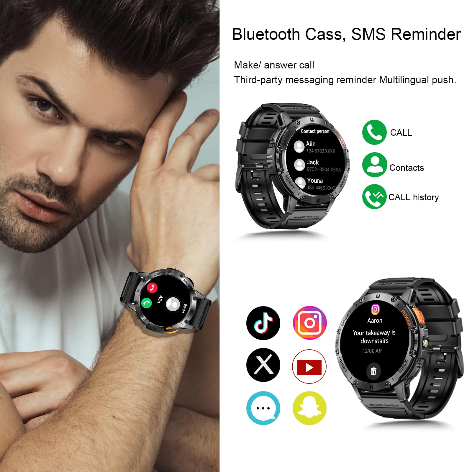 Foto 4 pulgar | Reloj Inteligente Tiwain Military Amoled 1.43 Pulgadas 170 Modos Deportivos - Venta Internacional