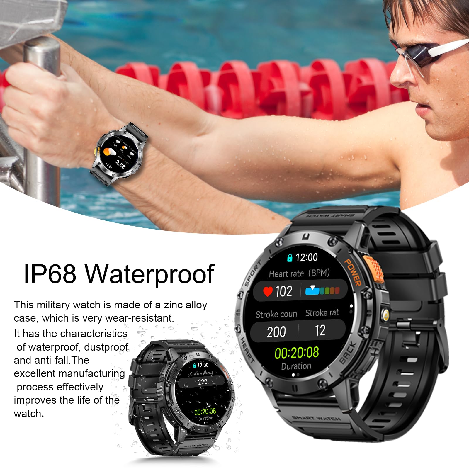 Foto 7 | Reloj Inteligente Tiwain Military Amoled 1.43 Pulgadas 170 Modos Deportivos - Venta Internacional