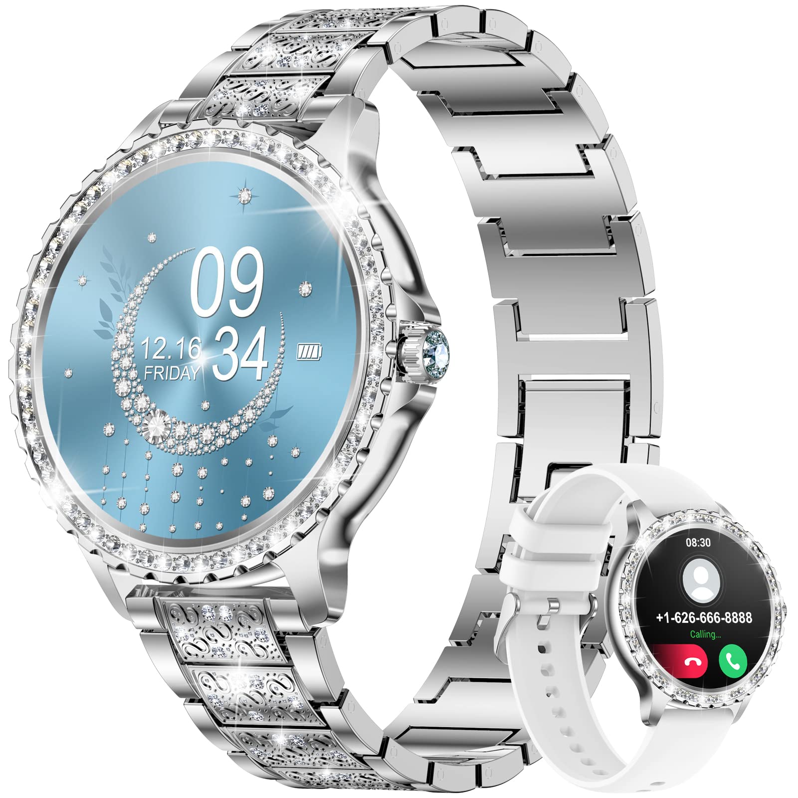 Monitor De Actividad Física Smart Watch Lige Hd De 1,32 Pulgadas Para Mujer, Plateado - Venta Internacional.