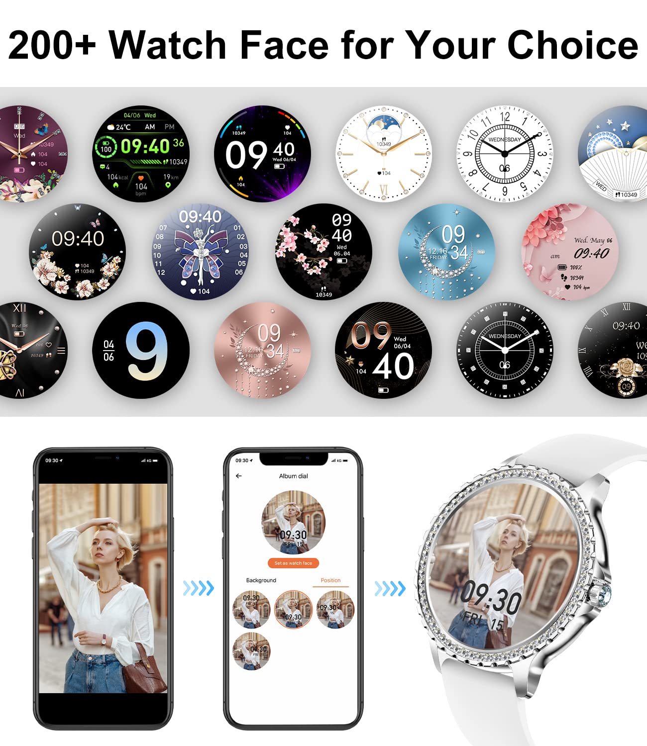 Foto 3 pulgar | Monitor De Actividad Física Smart Watch Lige Hd De 1,32 Pulgadas Para Mujer, Plateado - Venta Internacional.