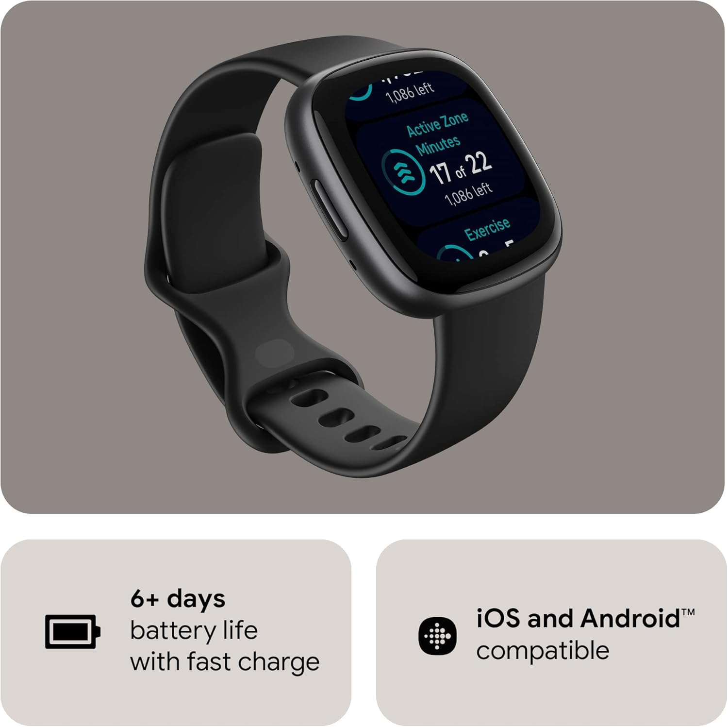 Foto 8 pulgar | Reloj Inteligente Fitbit Versa 4 Con Gps Frecuencia Cardiaca Negro - Venta Internacional