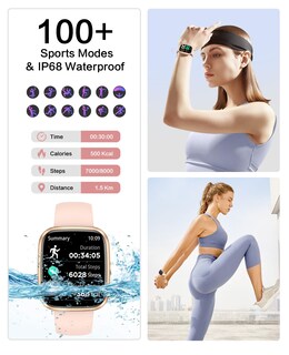 Foto 3 | Reloj Smartwtch Egqinr Rosa con Bluetooth-Venta Internacional