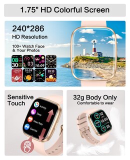 Foto 4 | Reloj Smartwtch Egqinr Rosa con Bluetooth-Venta Internacional