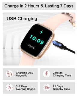 Foto 5 | Reloj Smartwtch Egqinr Rosa con Bluetooth-Venta Internacional