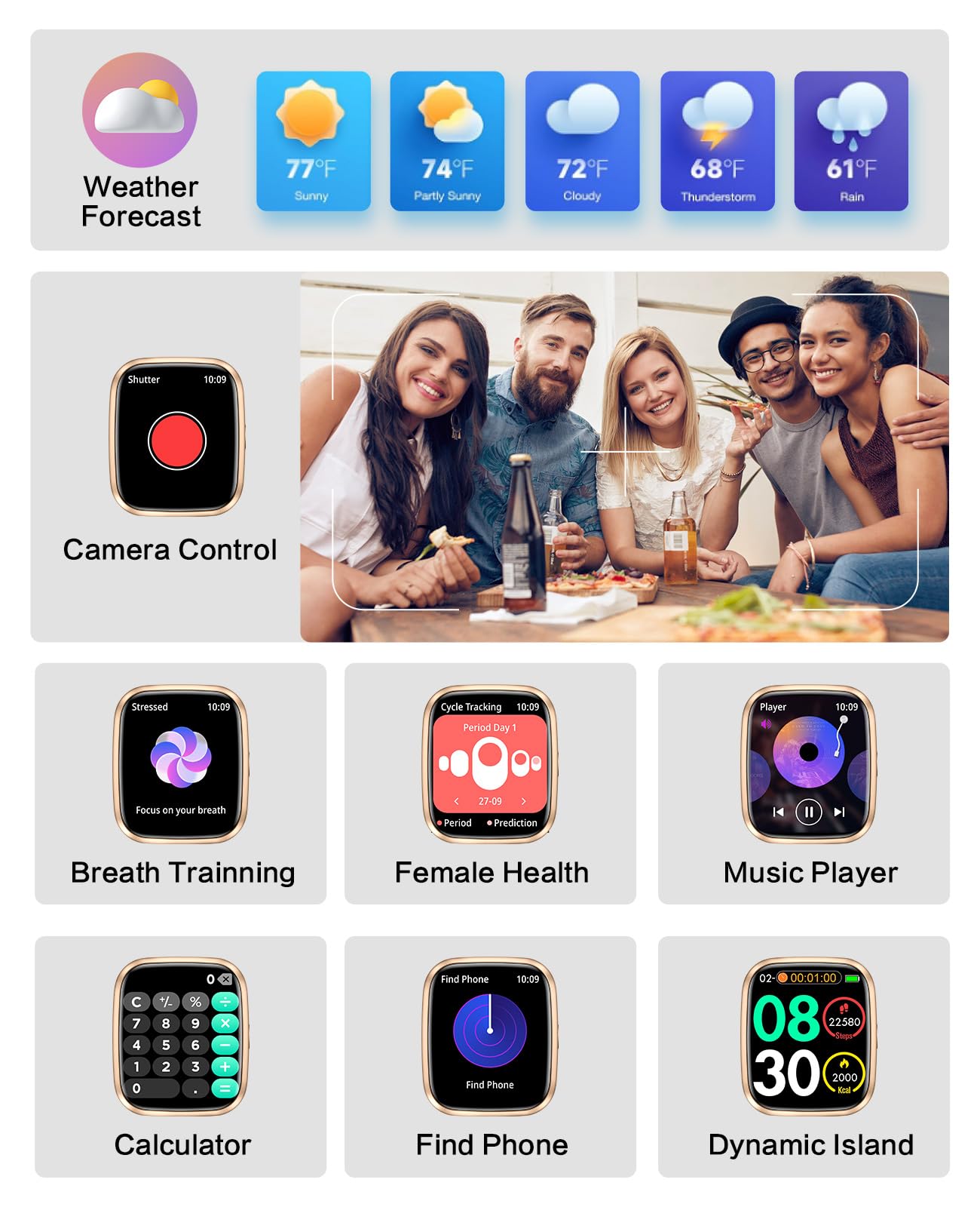 Foto 7 pulgar | Reloj Smartwtch Egqinr Rosa con Bluetooth-Venta Internacional