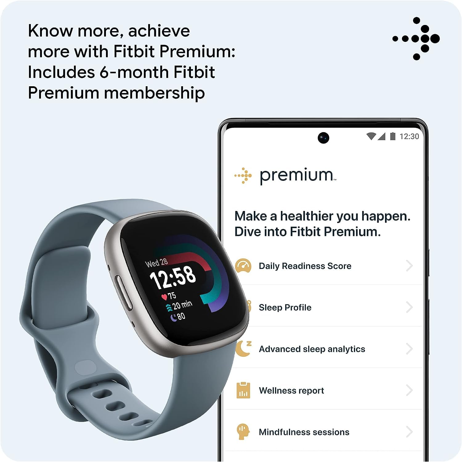 Foto 7 pulgar | Reloj Inteligente Fitbit Versa 4 Con Gps Frecuencia Cardiaca Azul - Venta Internacional