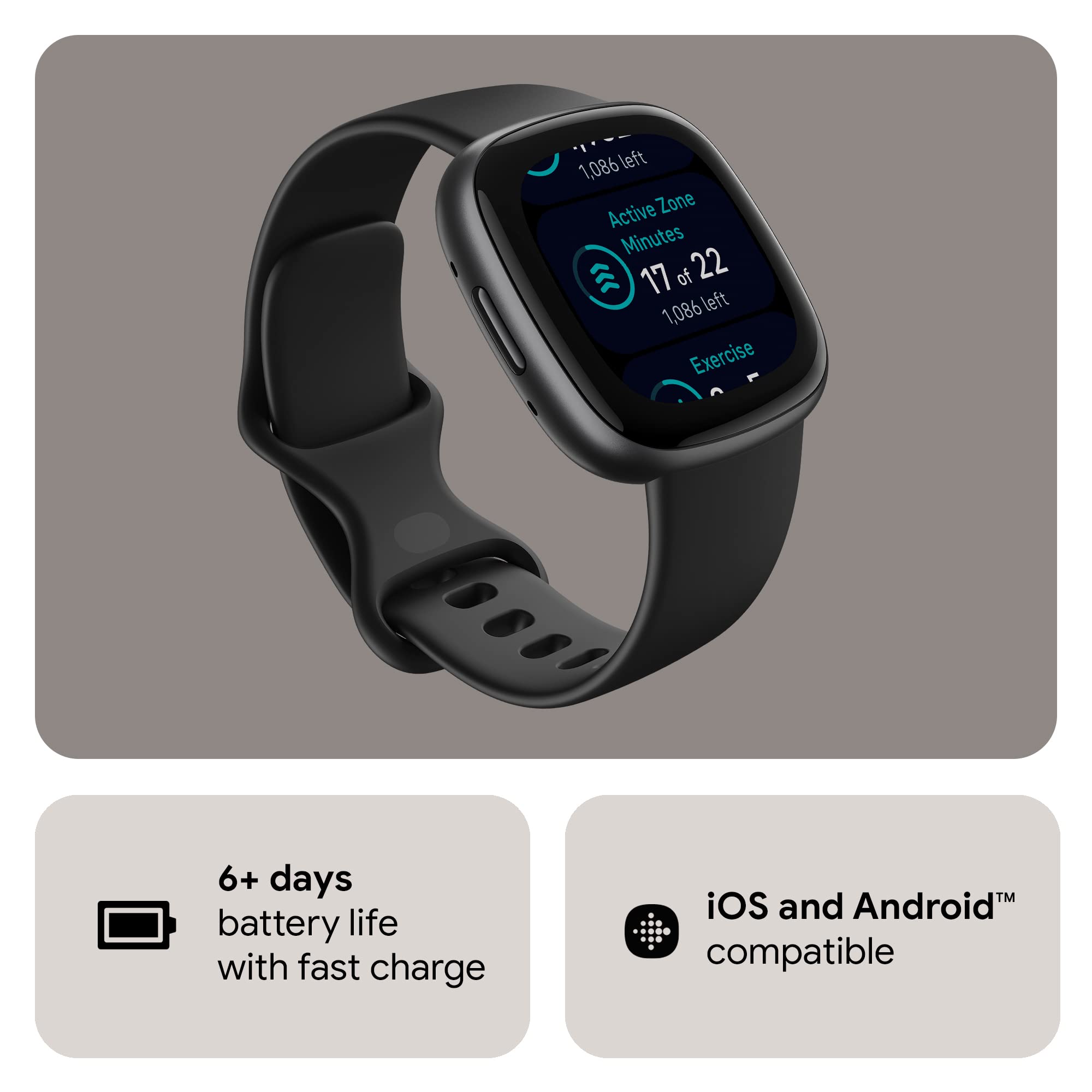 Foto 6 | Reloj Inteligente Fitbit Versa 4 Reacondicionado, Negro Y Grafito - Venta Internacional.