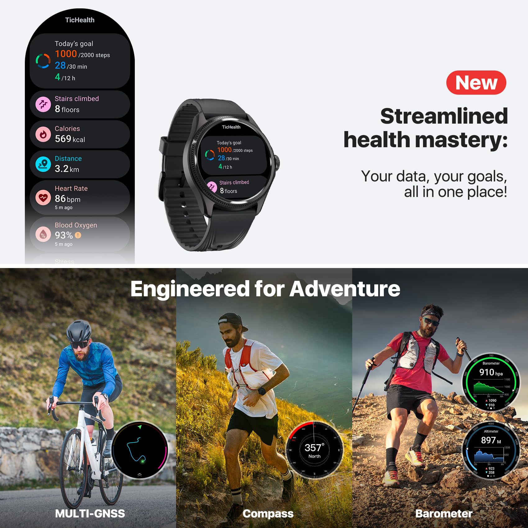 Foto 7 pulgar | Smartwatch Ticwatch Pro 5 Enduro 1.43'' con Batería Android De 90 H - Venta Internacional