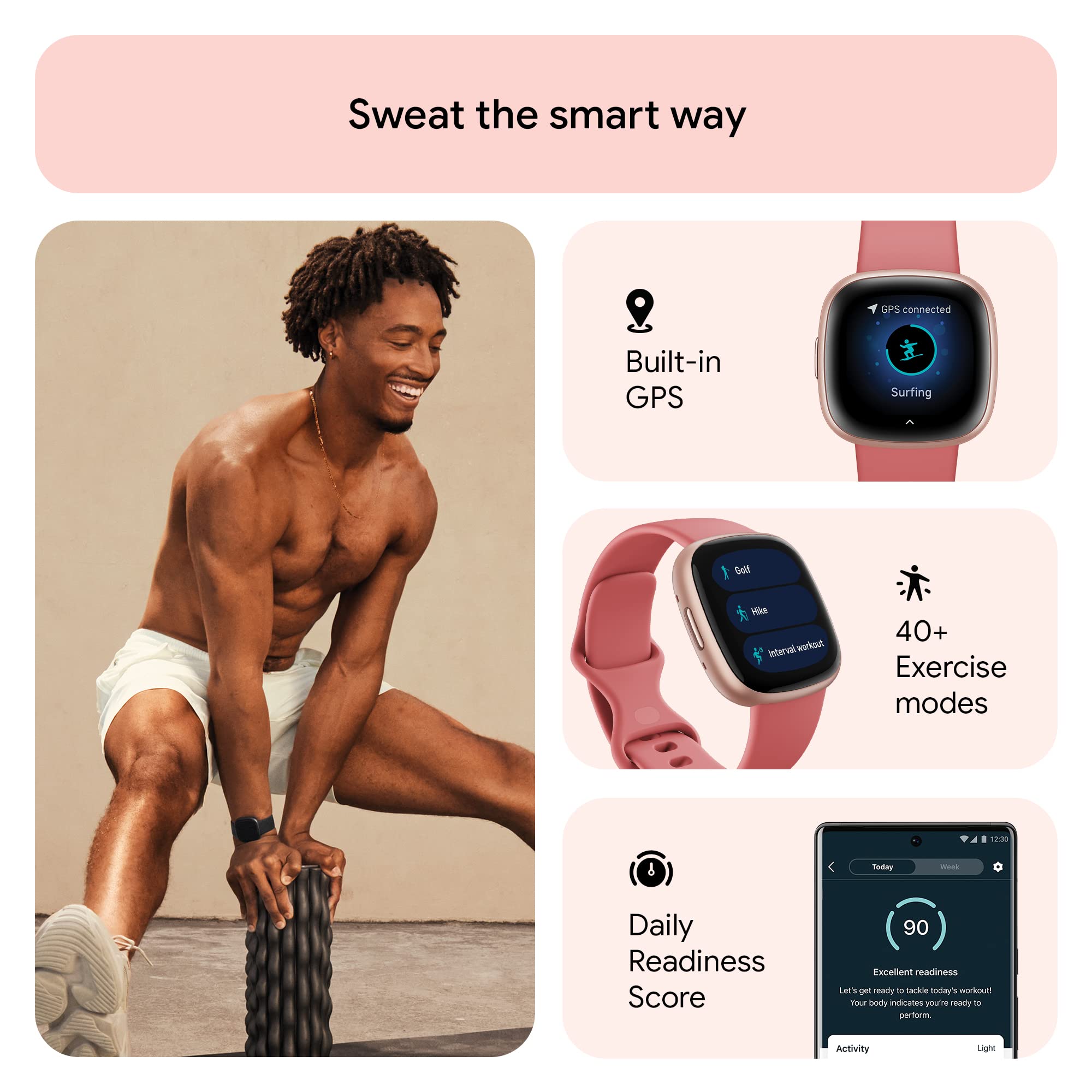 Foto 3 pulgar | Reloj Inteligente De Fitness Fitbit Versa 4 Con Gps, Frecuencia Cardíaca Y Más - Venta Internacional.