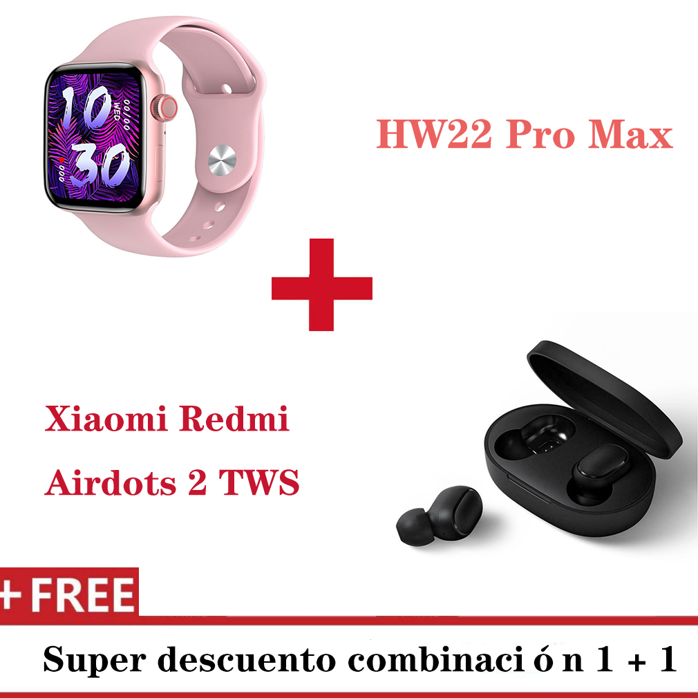 Foto 3 pulgar | Reloj Smartwatch Hw22 Pro Max+Audífonos True Wireless Xiaomi Redmi Airdots 2-Venta Internacional