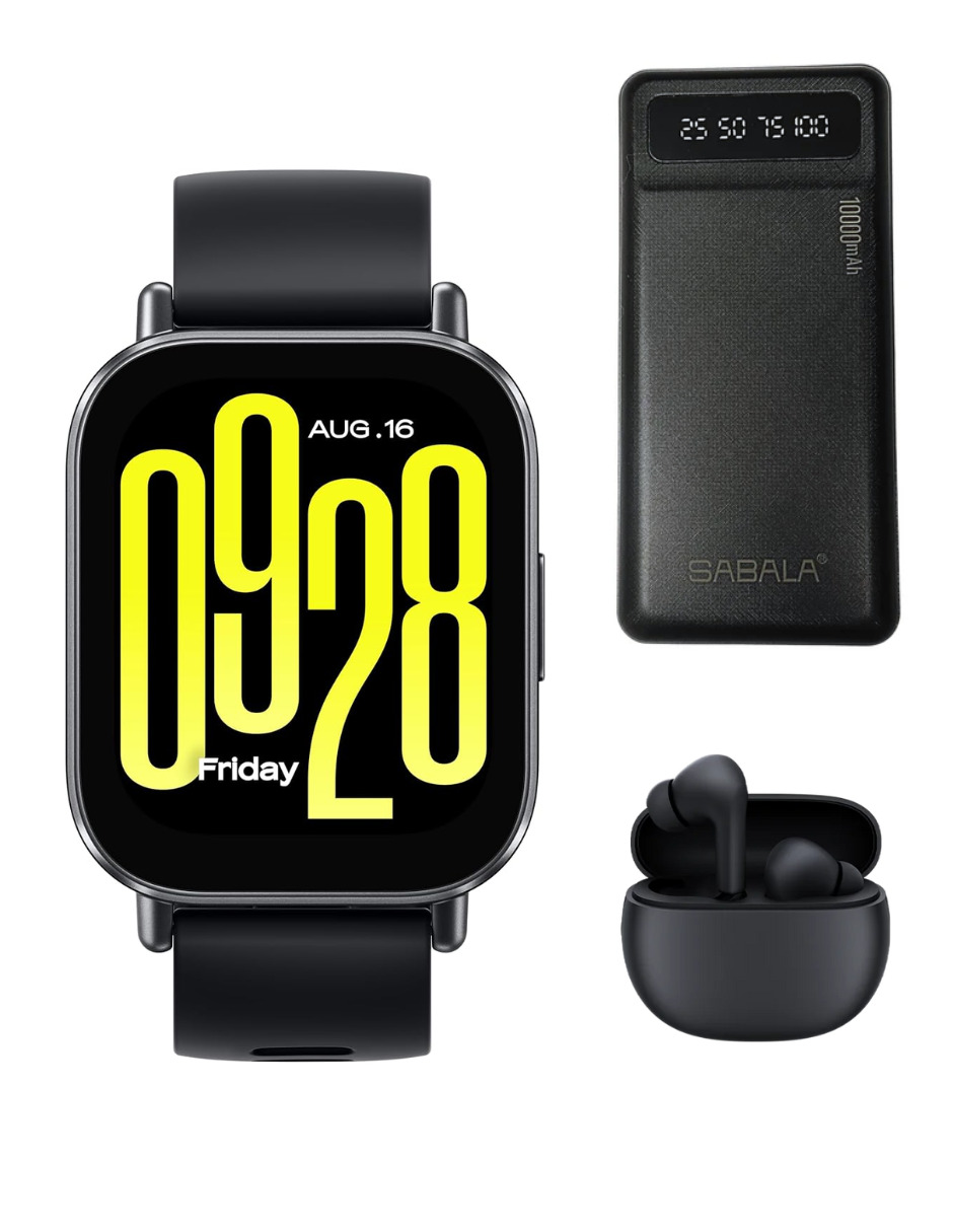 Bundle Redmi Watch 5 Active Xiaomi Negro + Xiaomi Redmi Buds 4 Active  + Powerbank 10000mha Sabala