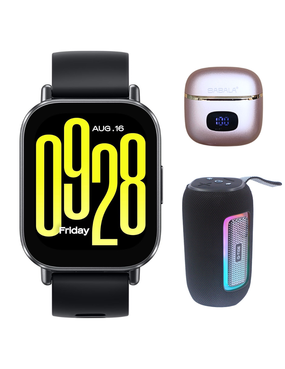 Foto 2 pulgar | Bundle Redmi Watch 5 Active Xiaomi Negro Incluye G-tide Sv41 + Sabala St-761