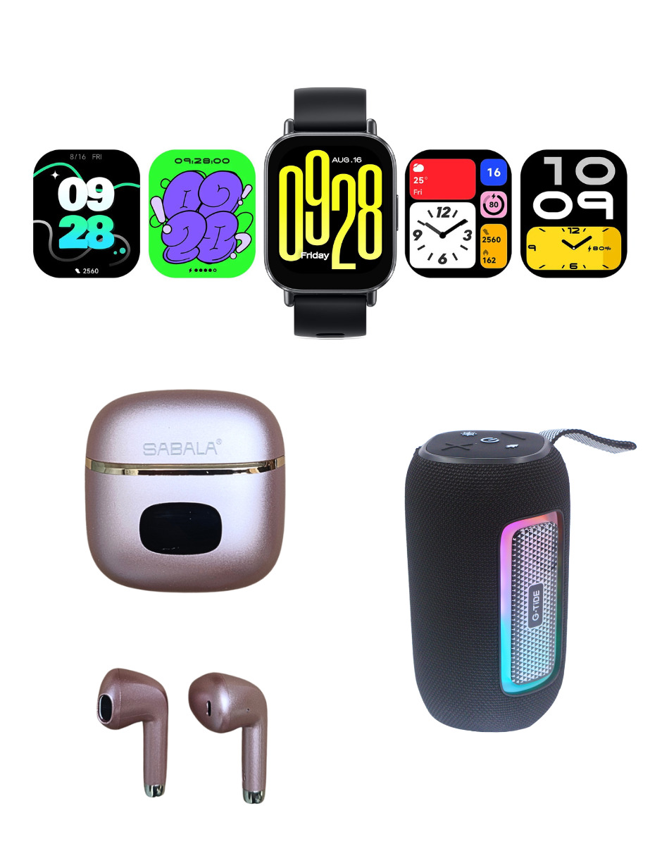 Foto 3 pulgar | Bundle Redmi Watch 5 Active Xiaomi Negro Incluye G-tide Sv41 + Sabala St-761