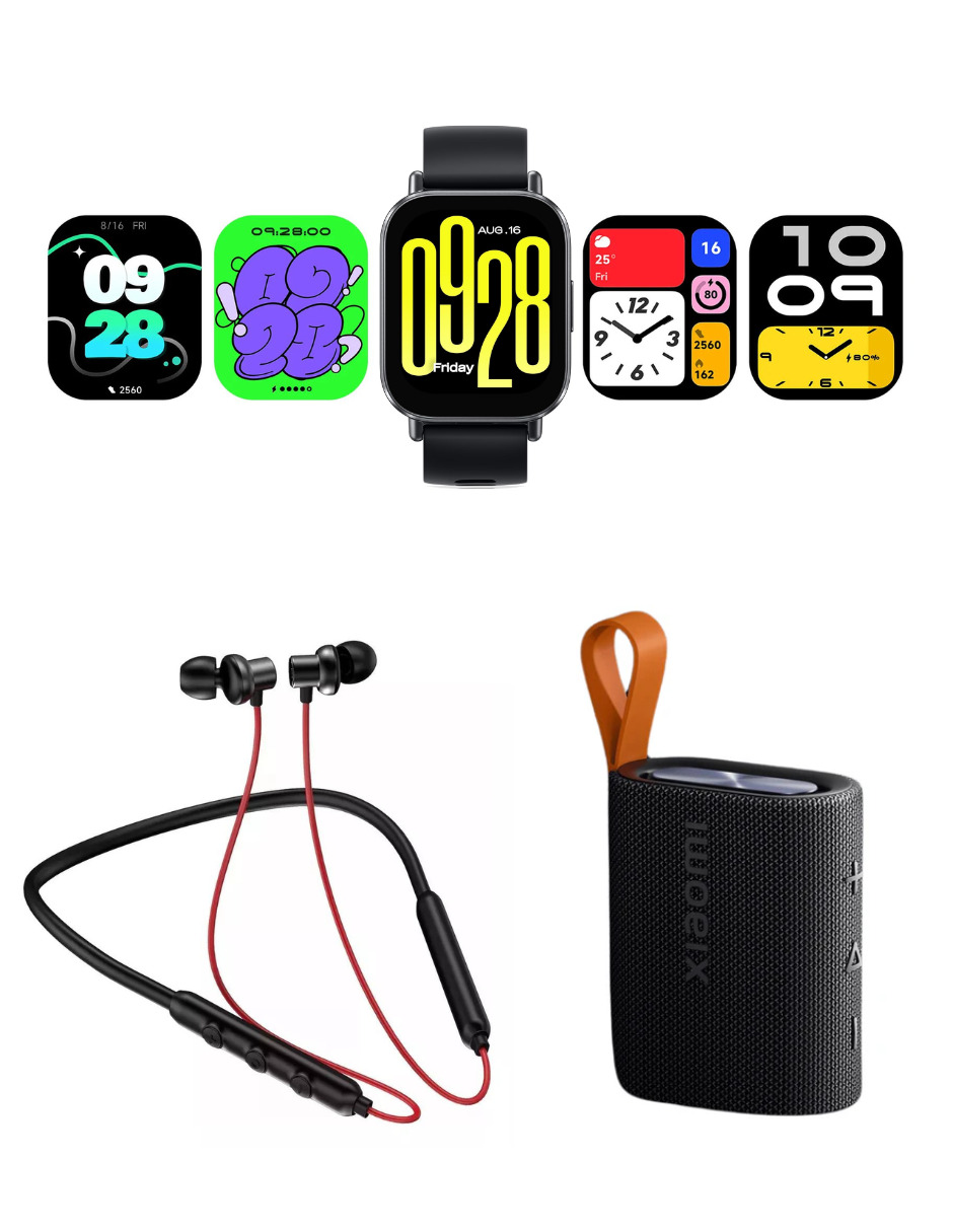 Foto 3 pulgar | Bundle Redmi Watch 5 Active Xiaomi Negro Incluye Xiaomi Sound Pocket + 1more Airfree Lace.