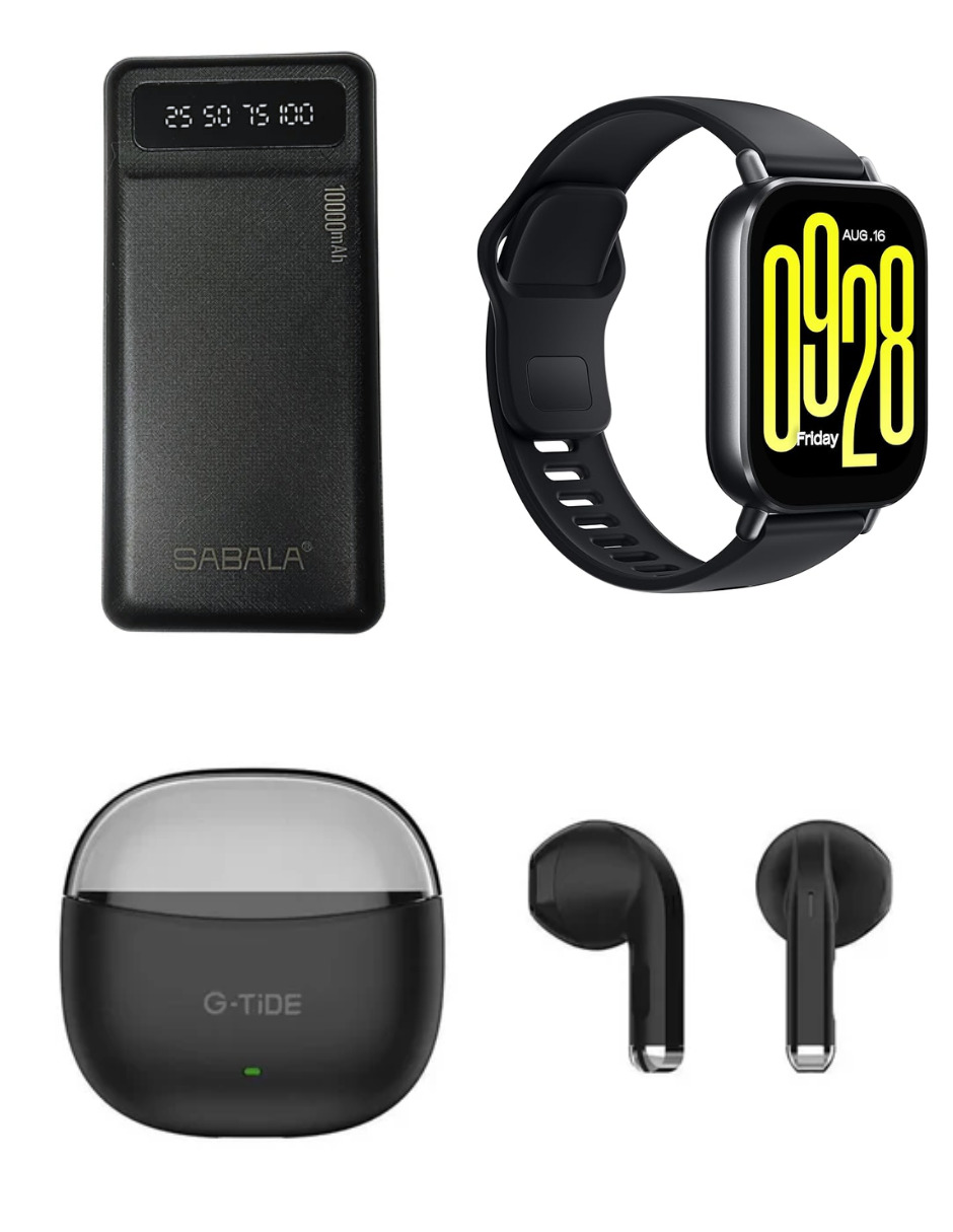 Foto 6 pulgar | Bundle Redmi Watch 5 Active Xiaomi Negro + G-tide L21 + Powerbank 10000mha Sabala