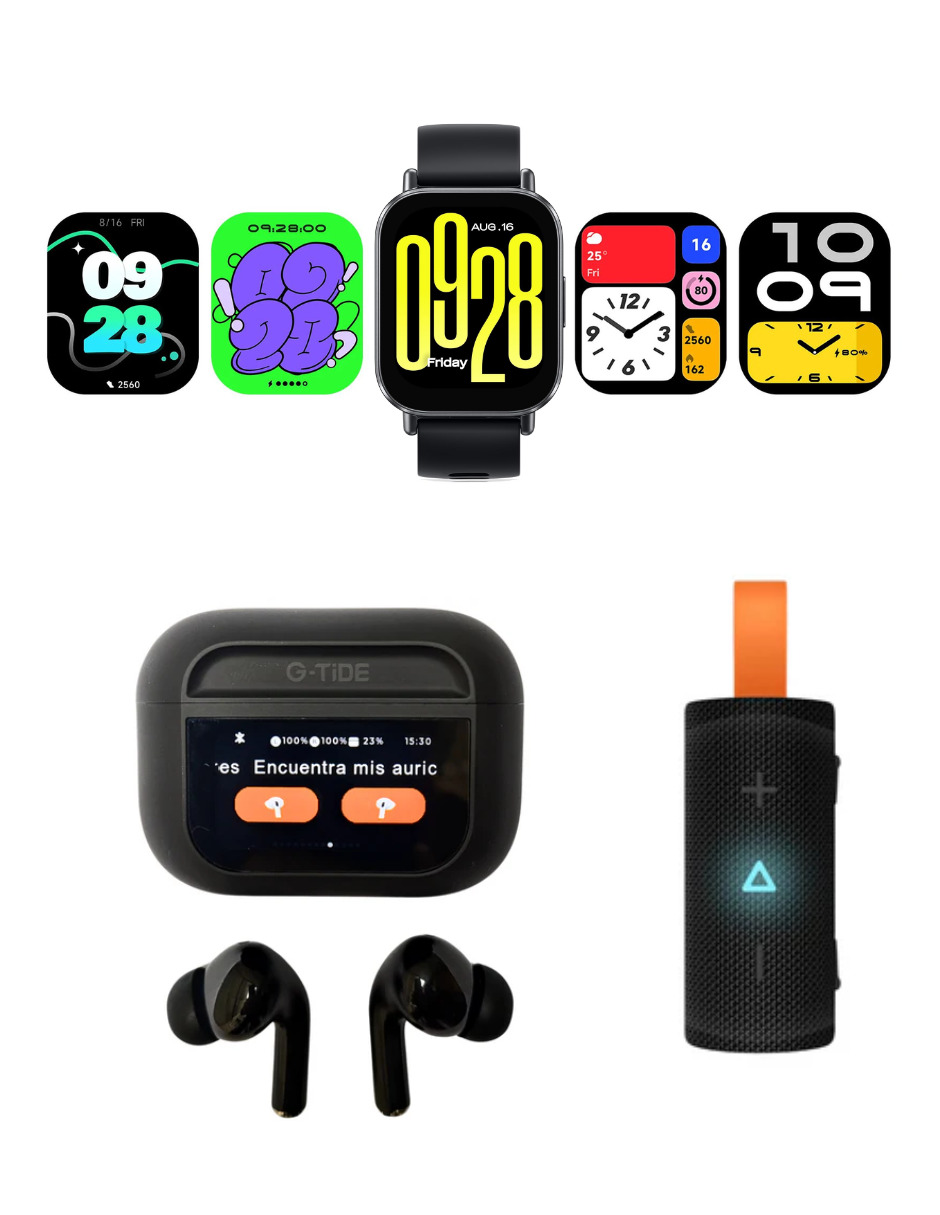 Foto 3 pulgar | Bundle Redmi Watch 5 Active Xiaomi Negro + Xiaomi Sound Pocket + G-tide Future Pod