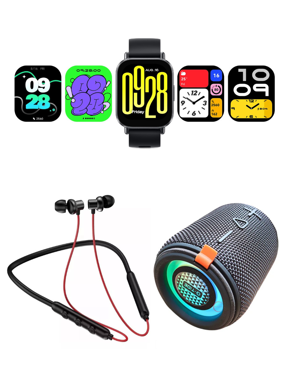 Foto 3 pulgar | Bundle Redmi Watch 5 Active Xiaomi Negro Incluye G-tide Sv30 + 1more Airfree Lace.