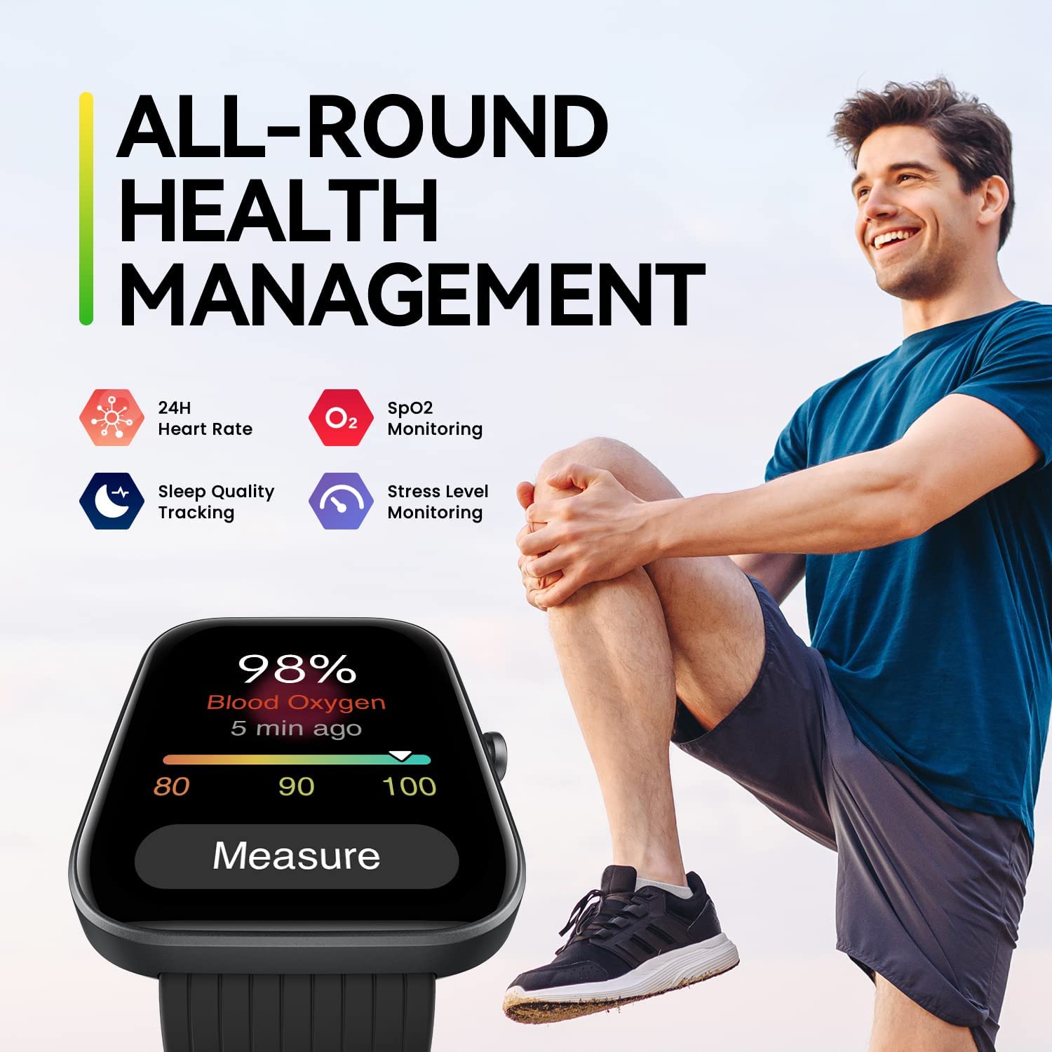 Foto 6 | Reloj Inteligente Amazfit Bip 3 Pro para Android Iphone - Crema - Venta Internacional