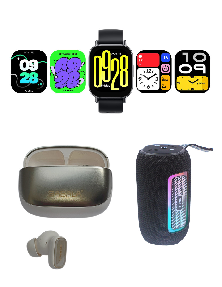 Foto 3 pulgar | Bundle Redmi Watch 5 Active Xiaomi Negro Incluye G-tide Sv41 + Sabala St766