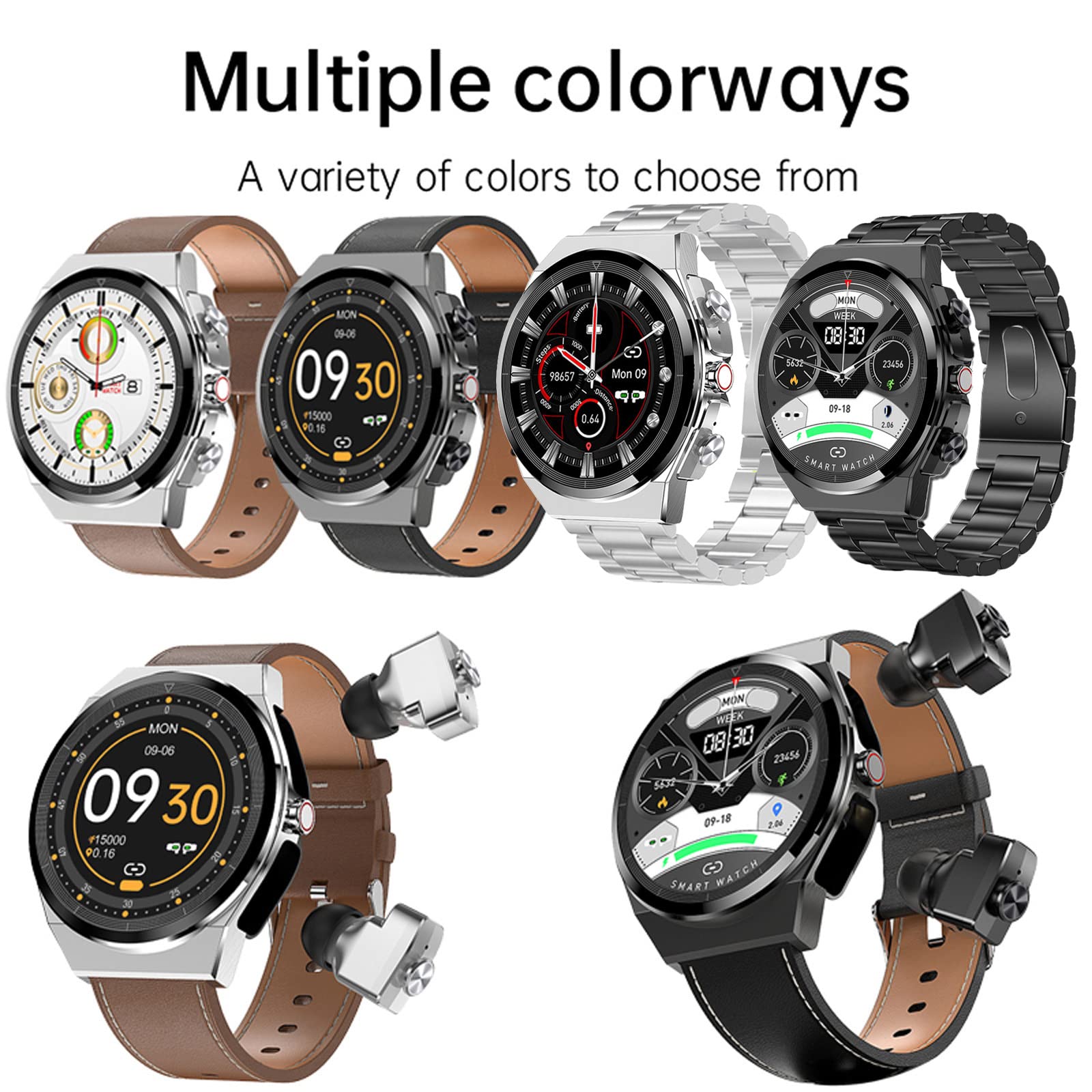 Foto 6 pulgar | Reloj Inteligente Loluka 2 en 1 con Auriculares TWS Fitness Tracker de 1,28 Pulgadas - Venta Internacional