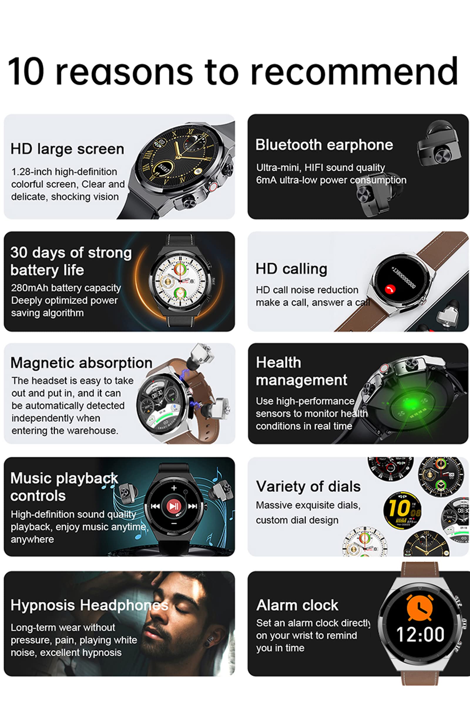 Foto 7 pulgar | Reloj Inteligente Loluka 2 en 1 con Auriculares TWS Fitness Tracker de 1,28 Pulgadas - Venta Internacional