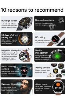 Foto 6 | Reloj Inteligente Loluka 2 en 1 con Auriculares TWS Fitness Tracker de 1,28 Pulgadas - Venta Internacional