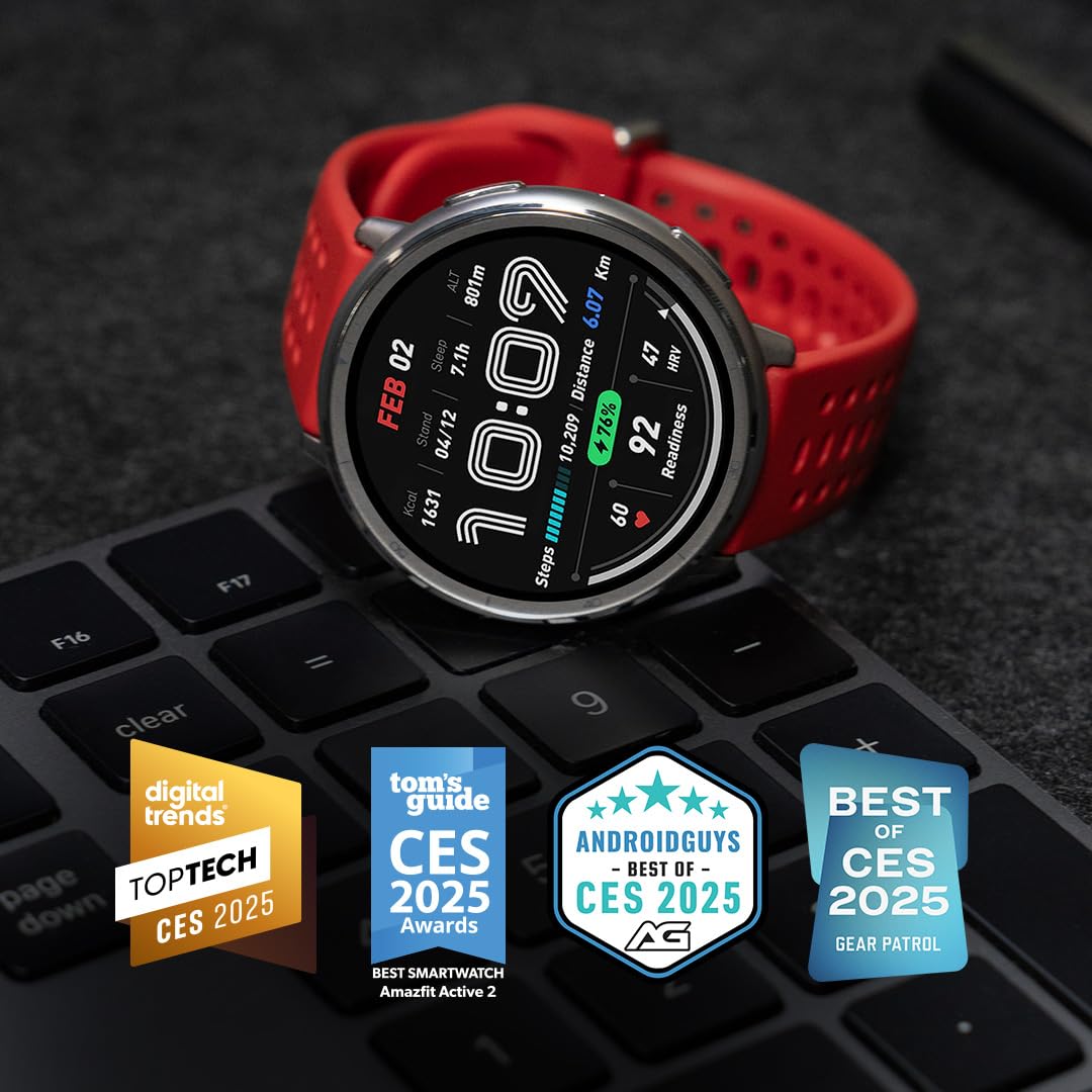 Foto 3 pulgar | Reloj Inteligente Amazfit Active 2 con Gps 44 mm Rastreador de Actividad Física Rojo - Venta Internacional