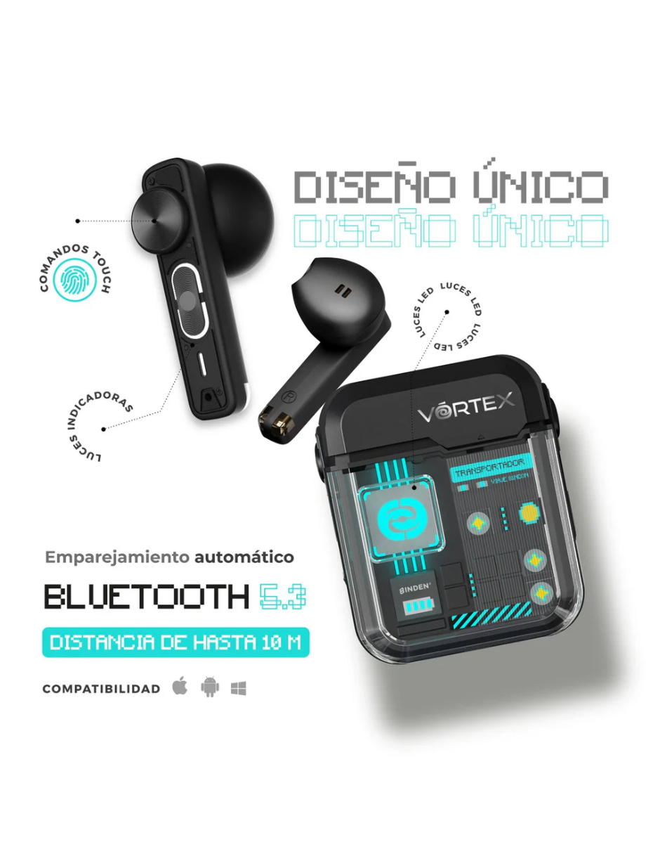 Foto 5 | Kit Smartwatch Era Day + Audífonos Vortex Binden Reducción De Ruido