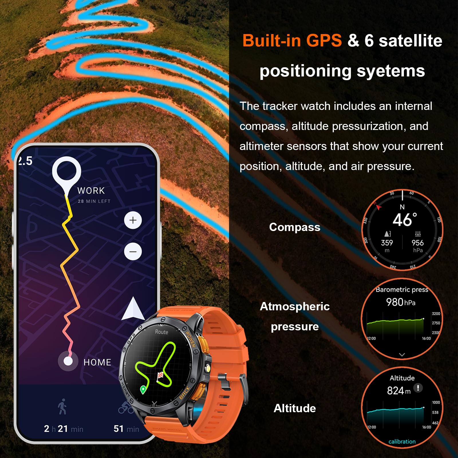 Foto 2 | Reloj Smartwatch Tiwain con Bluetooth-Venta Internacional