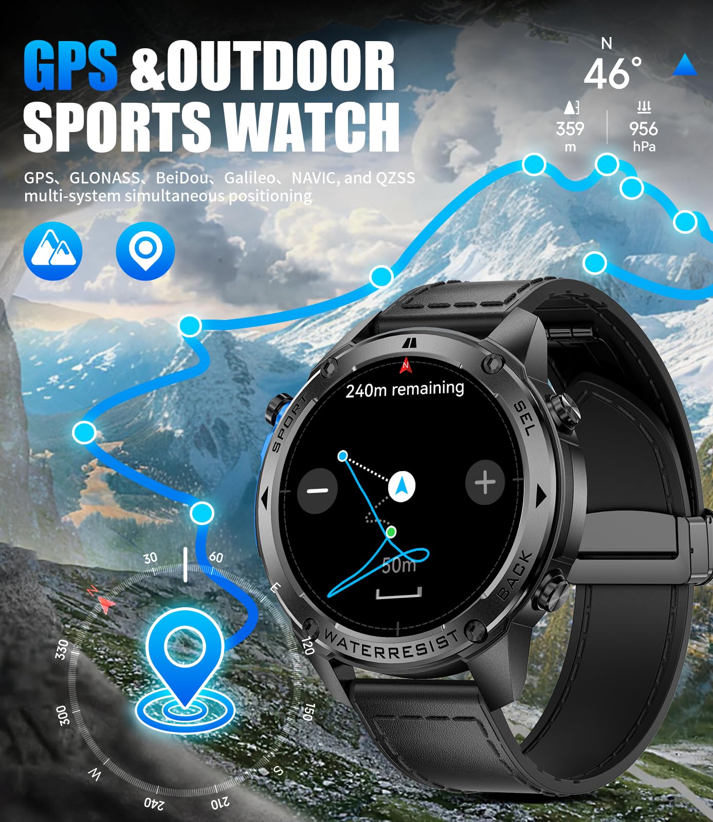 Foto 4 pulgar | Reloj Inteligente Lige Gps Militar 170 Modos - Venta Internacional