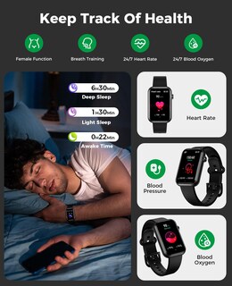Foto 4 | Reloj Smartwatch Egqinr Negro con Bluetooth-Venta Internacional