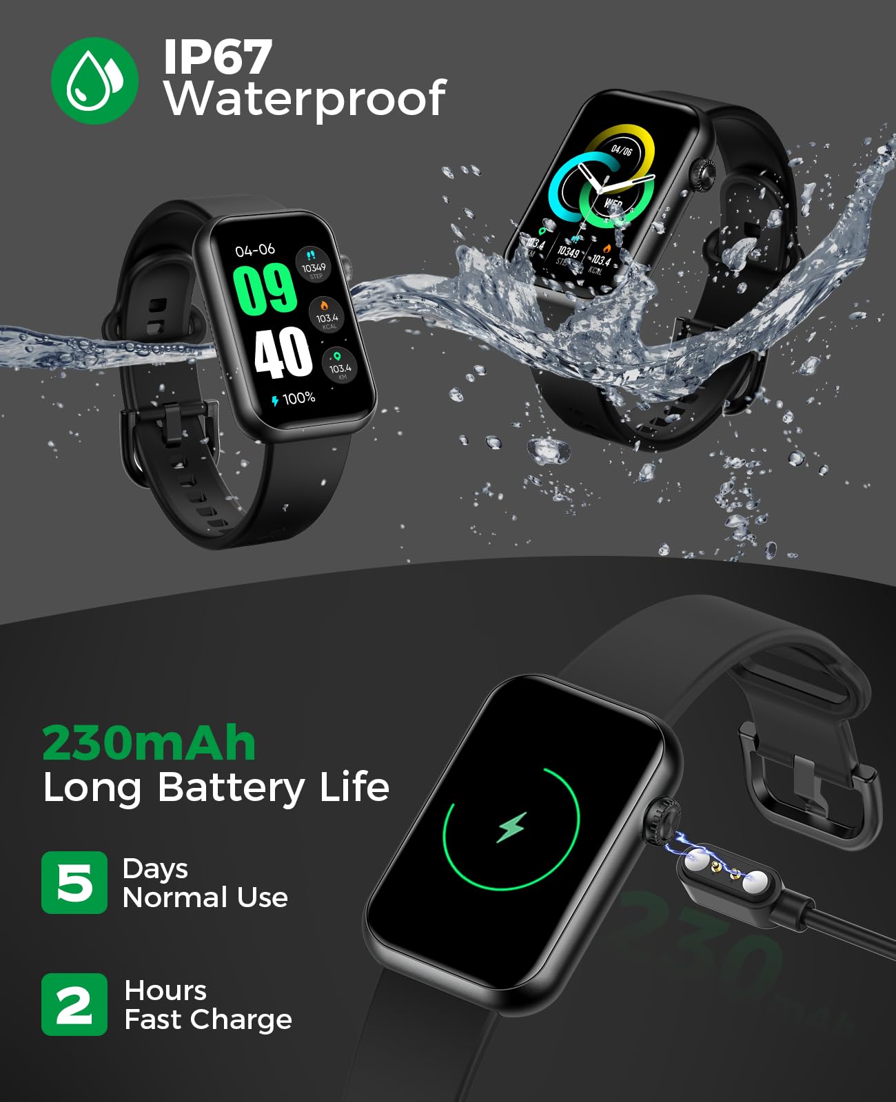 Foto 6 pulgar | Reloj Smartwatch Egqinr Negro con Bluetooth-Venta Internacional