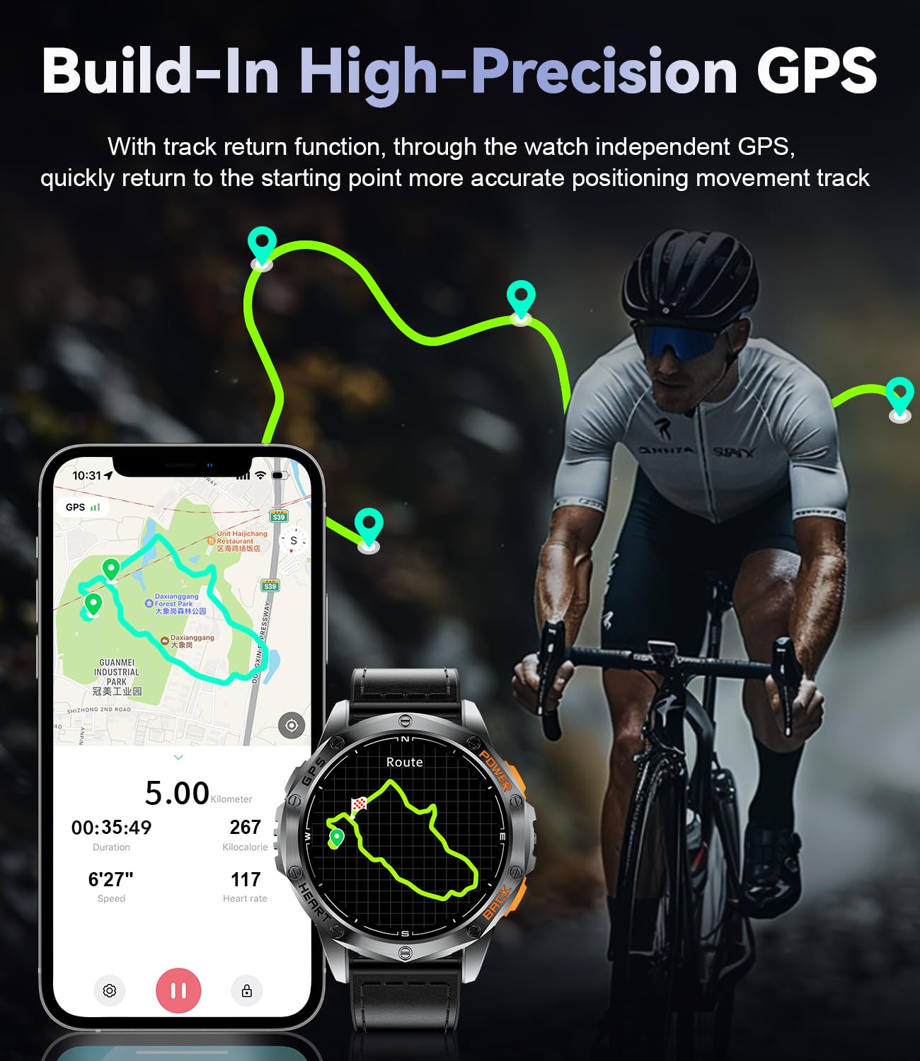 Foto 3 pulgar | Reloj Smartwatch Lige Negro para Hombre-Venta Internacional