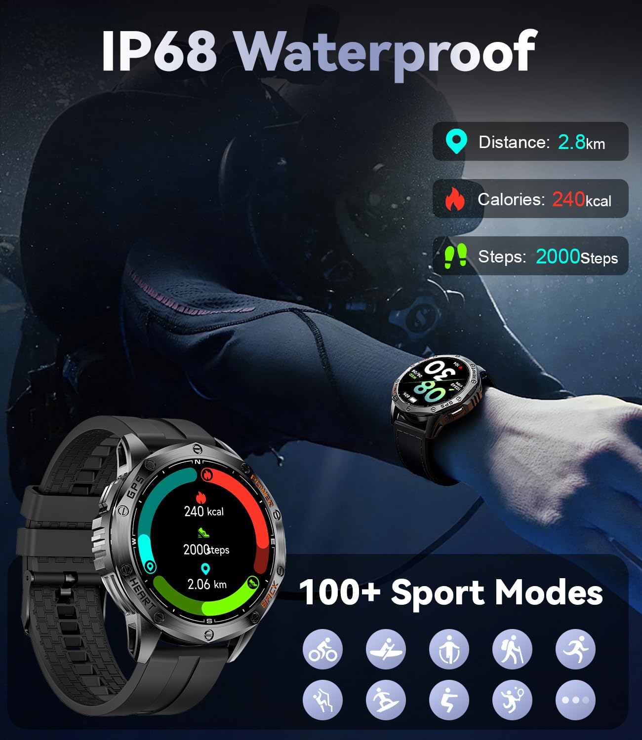 Foto 6 pulgar | Reloj Smartwatch Lige Negro para Hombre-Venta Internacional