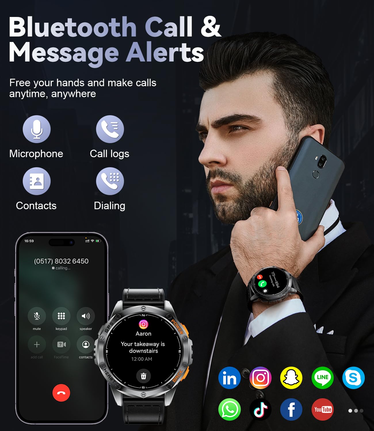 Foto 8 pulgar | Reloj Smartwatch Lige Negro para Hombre-Venta Internacional