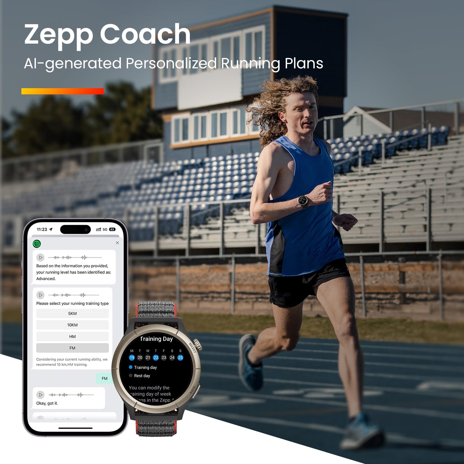 Foto 4 pulgar | Reloj Inteligente Amazfit Cheetah Pro De 47 Mm Para Correr Con Gps Durante 14 Días - Venta Internacional.