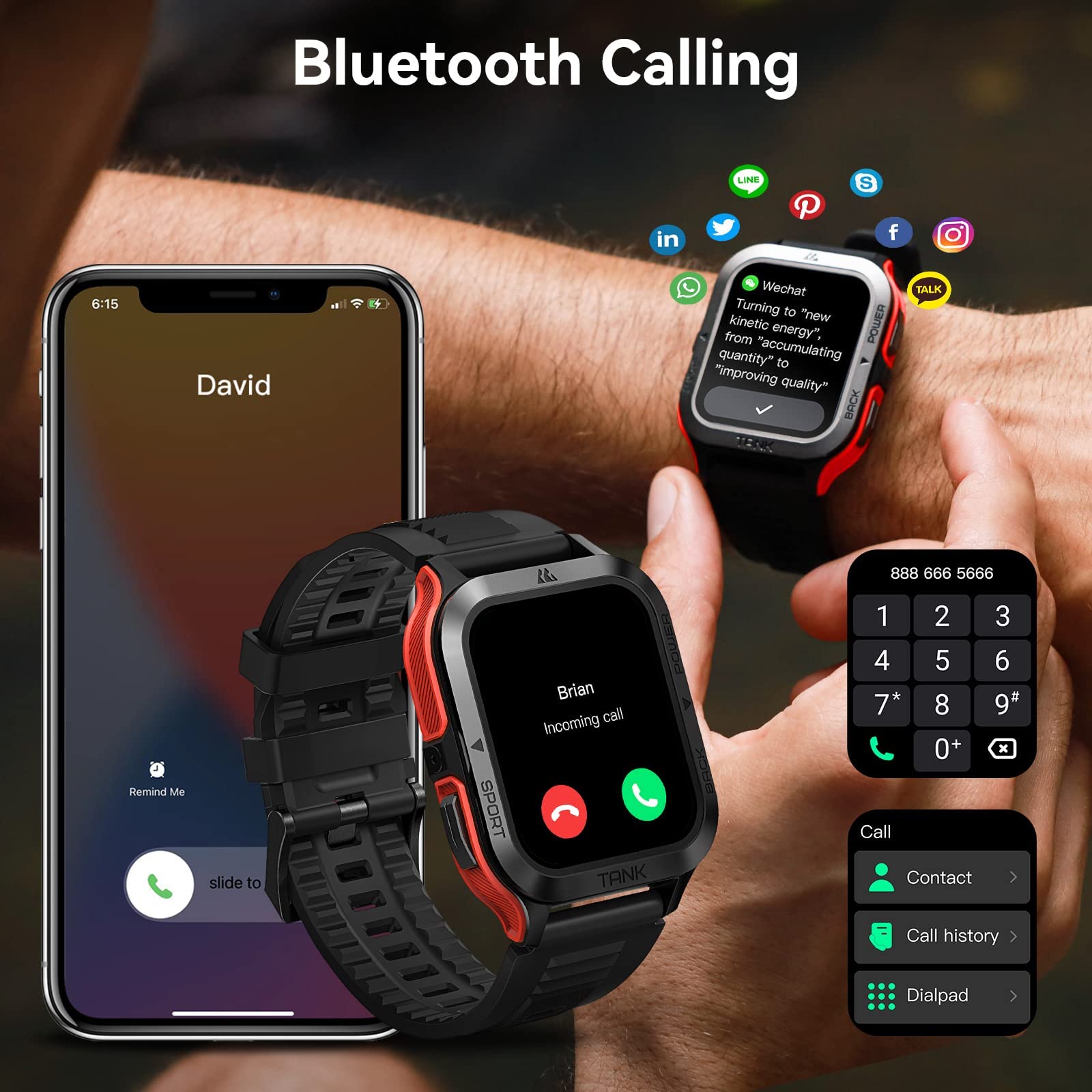 Foto 4 pulgar | Reloj Inteligente Amaztim M2 Para Hombre Con Batería De 60 Días, 50 M, Resistente Al Agua - Venta Internacional.