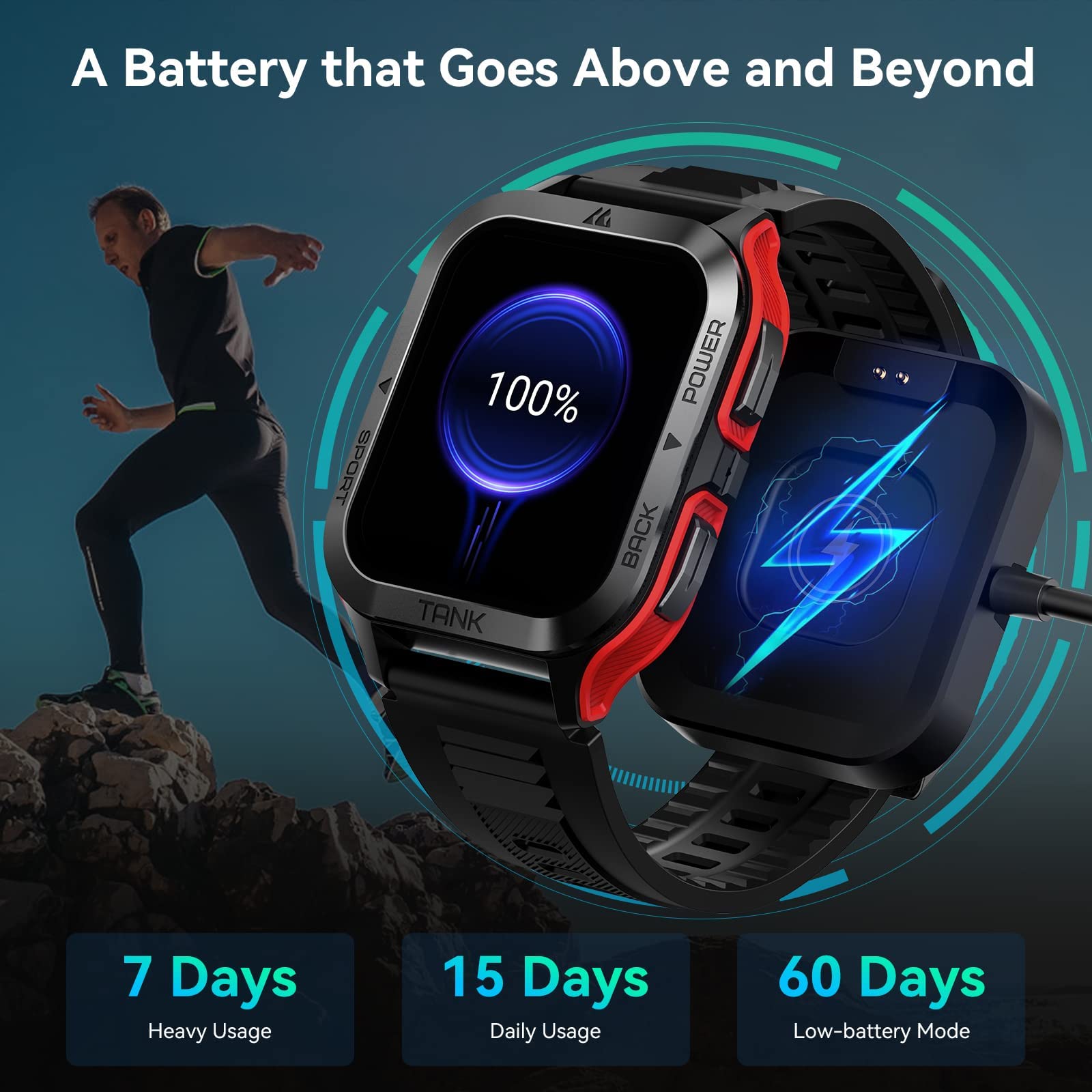 Foto 5 pulgar | Reloj Inteligente Amaztim M2 Para Hombre Con Batería De 60 Días, 50 M, Resistente Al Agua - Venta Internacional.
