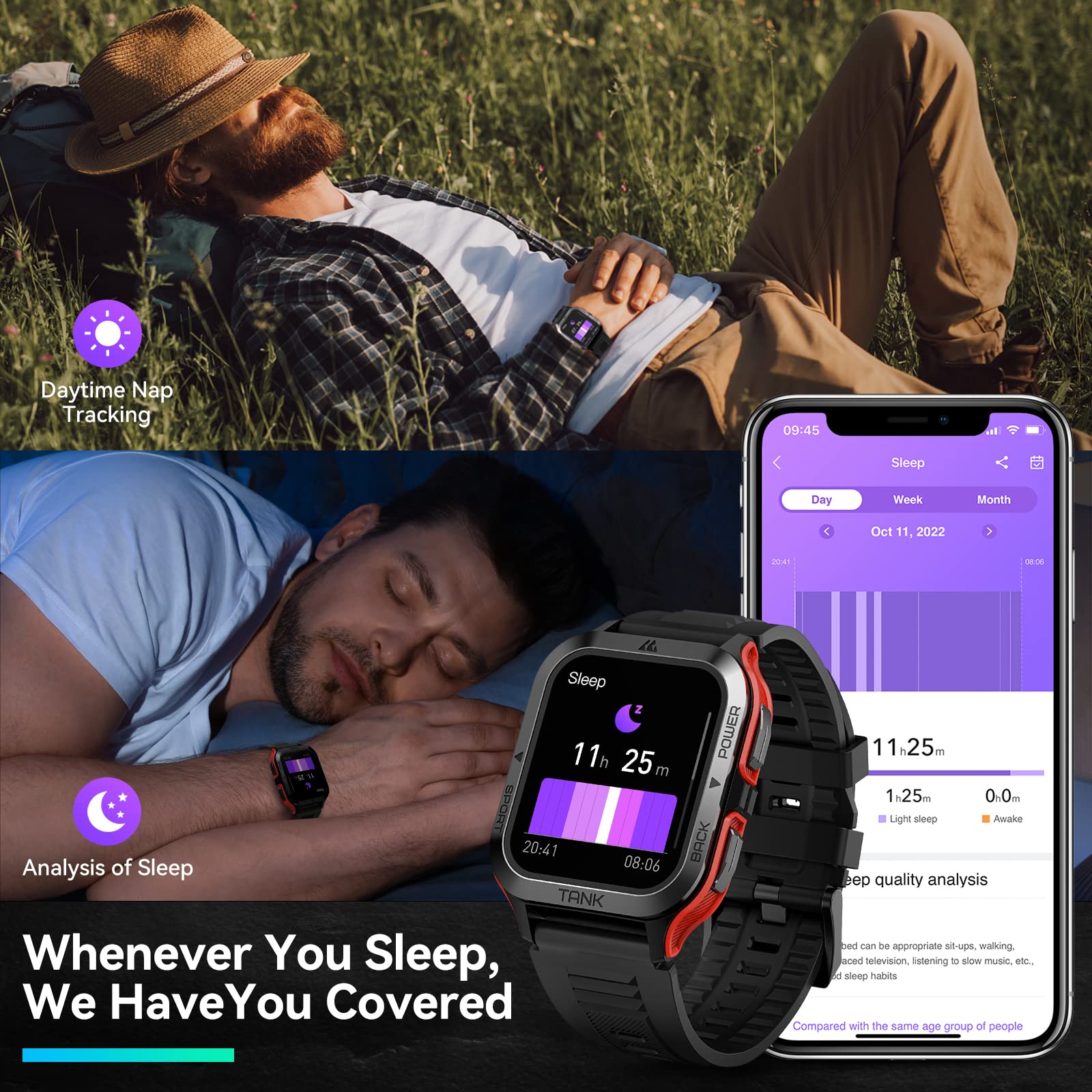 Foto 7 pulgar | Reloj Inteligente Amaztim M2 Para Hombre Con Batería De 60 Días, 50 M, Resistente Al Agua - Venta Internacional.