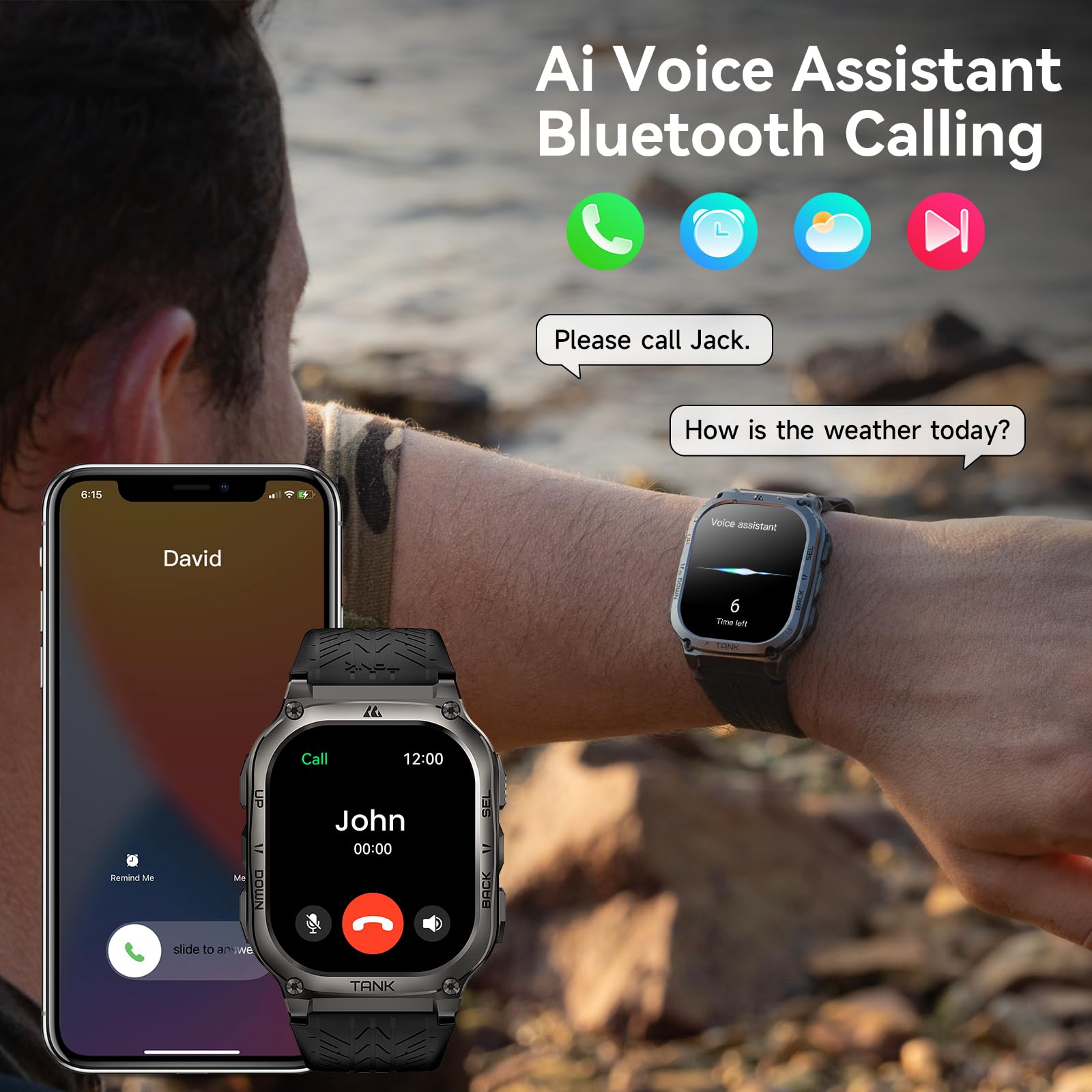 Foto 4 pulgar | Reloj Inteligente Amaztim M3, Batería De 60 Días, 50 M, Resistente Al Agua - Venta Internacional.