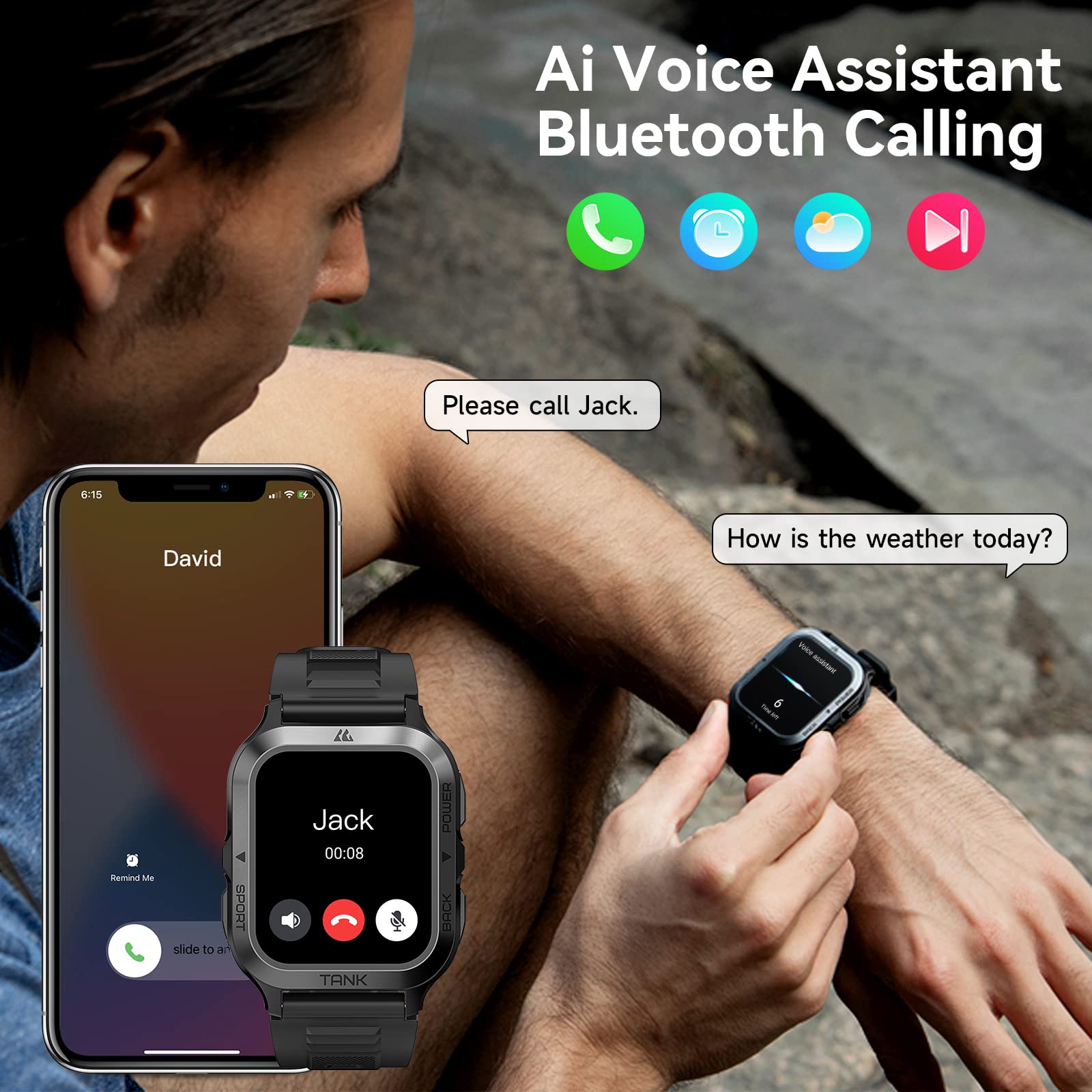 Foto 4 pulgar | Reloj Inteligente Amaztim M2, Batería De 60 Días, 50 M, Resistente Al Agua - Venta Internacional.