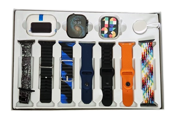 Foto 1 | Kit Smartwatch I730 Ultra 3 Max de Carga Inalámbrica con 7 Correas y Audífonos con Pantalla A9