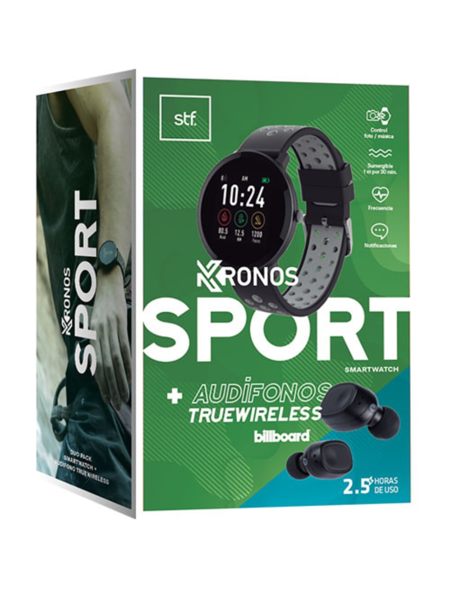 Foto 2 | Kit Reloj Inteligente + Audífonos Inalámbricos STF