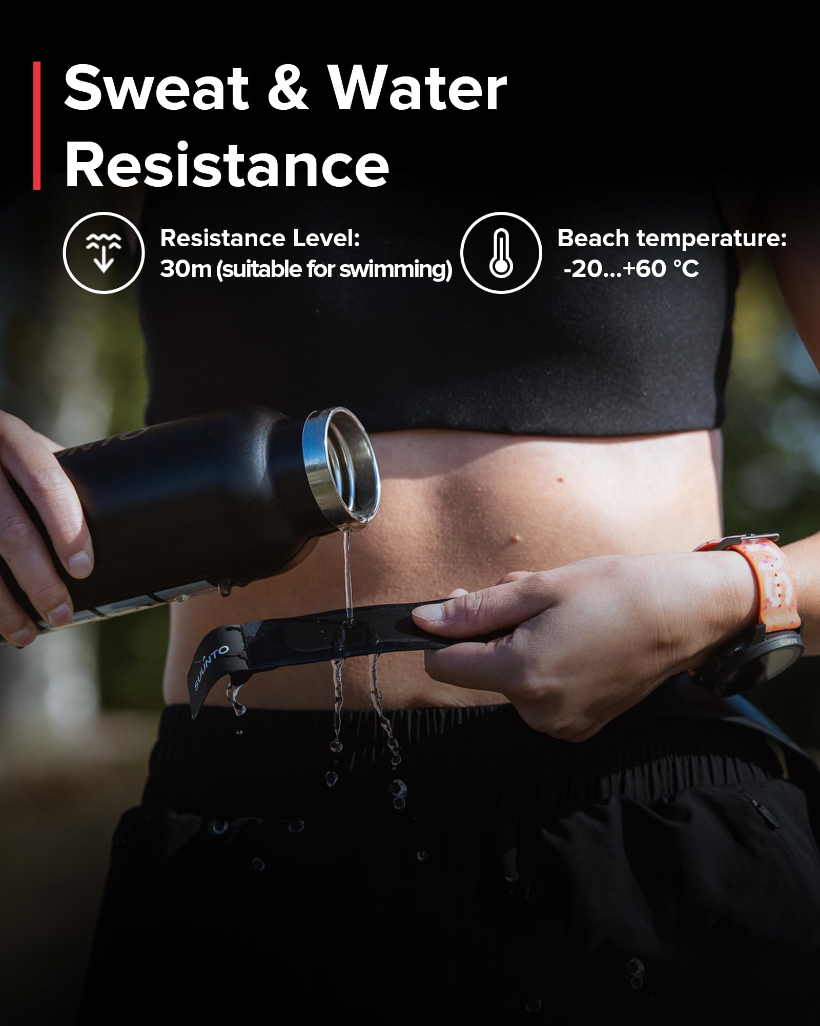 Foto 5 | Cinturón de Frecuencia Cardíaca Suunto Smart Superior Tracking Negro - Venta Internacional